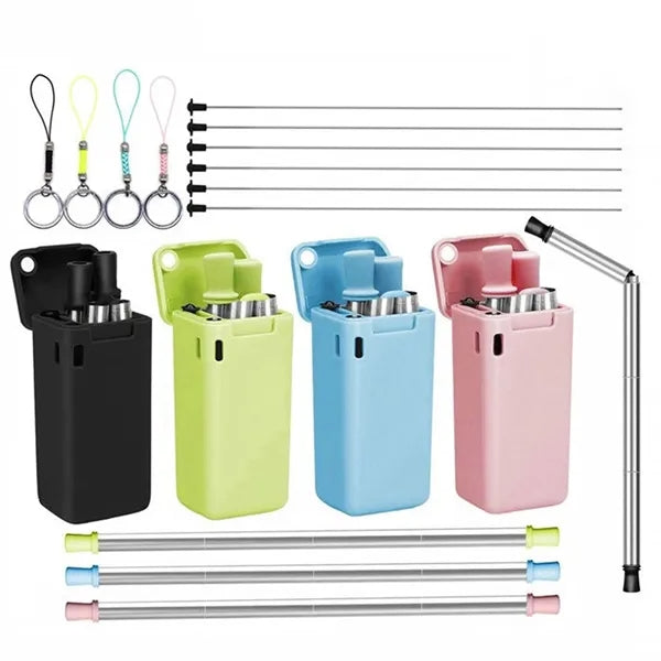 Logo Stainless Steel Foldable Straw