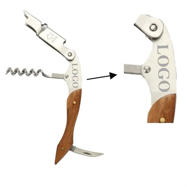 Arrow-Design Rosewood Multi-Function Wine Opener