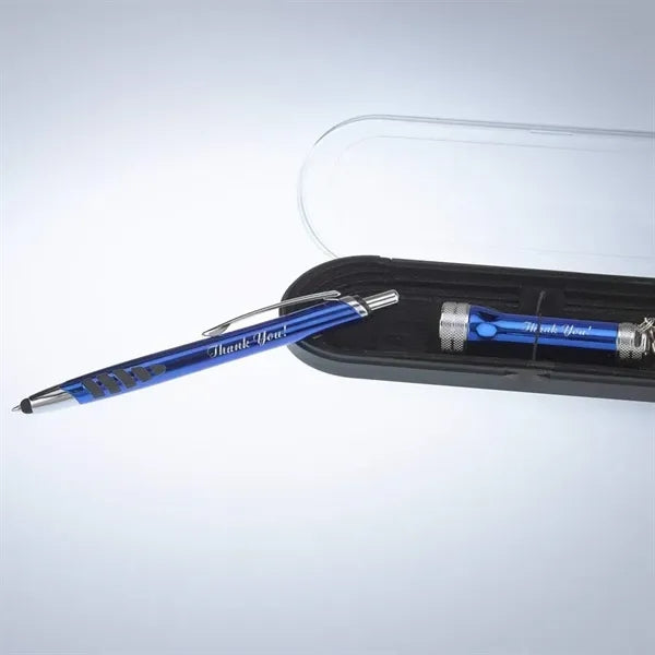 Metal Pen Keychain Flashlight Gift Set