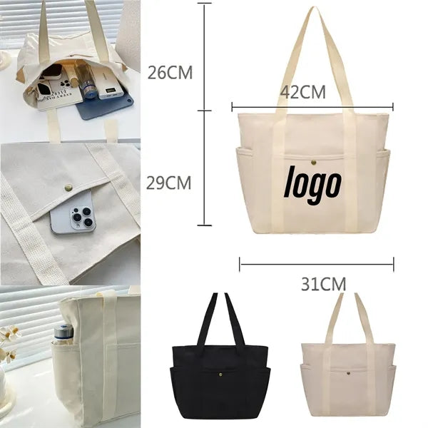Spacious canvas tote bag