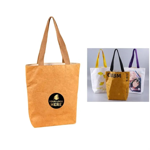 Washable Tyvek Tote Bag Eco-Friendly Kraft Paper Sh