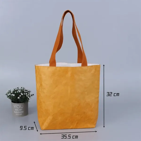 Washable Tyvek Tote Bag Eco-Friendly Kraft Paper Sh