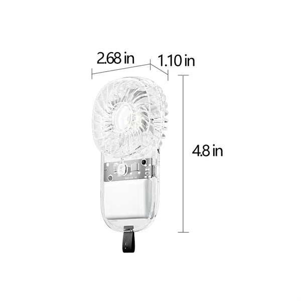 Mini USB Transparent Shell Handheld Fan for Home or Travel