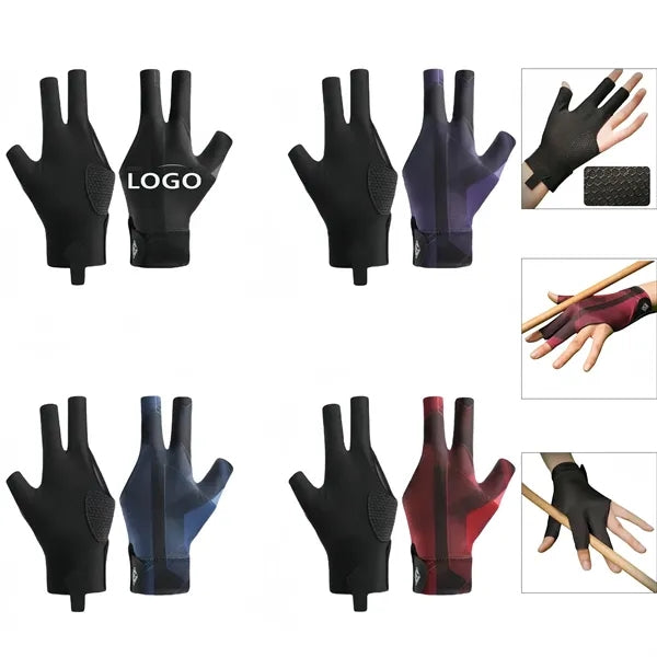 Three Finger Breathable Billiards Glove Free Shipping
