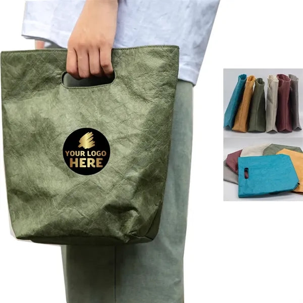 Vertical Tyvek Tote Bag Ultra-Light Retro iPad Handbag wit
