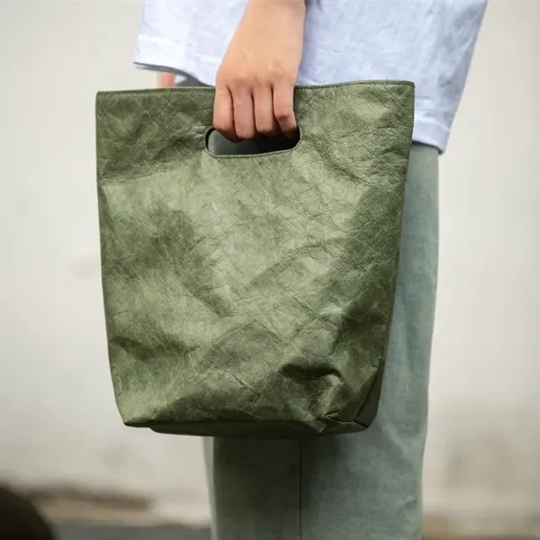 Vertical Tyvek Tote Bag Ultra-Light Retro iPad Handbag wit