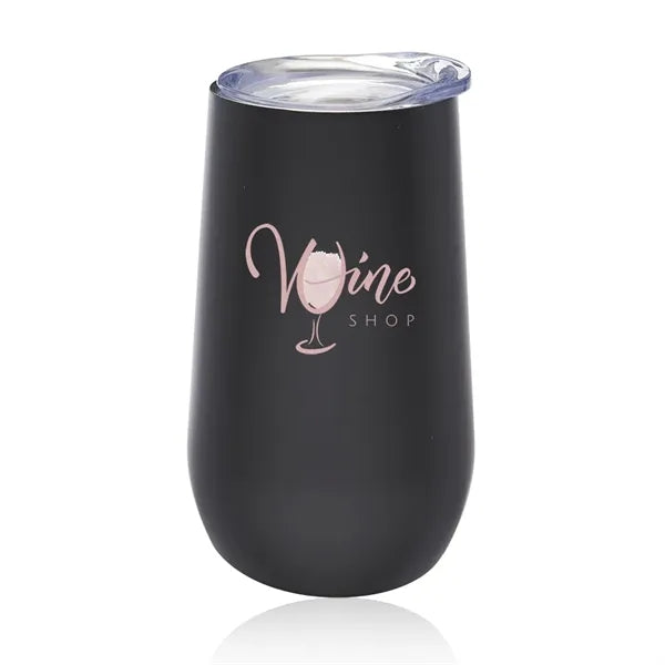 9 oz Stemless Stainless Steel Vacuum Flute Wine Glass