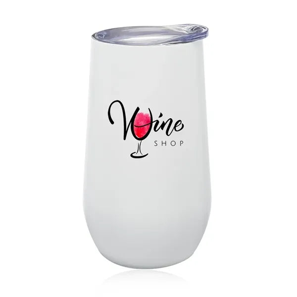 9 oz Stemless Stainless Steel Vacuum Flute Wine Glass