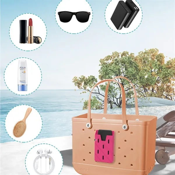 Silicone Phone Organizer For Bogg Bag With Dual Clips