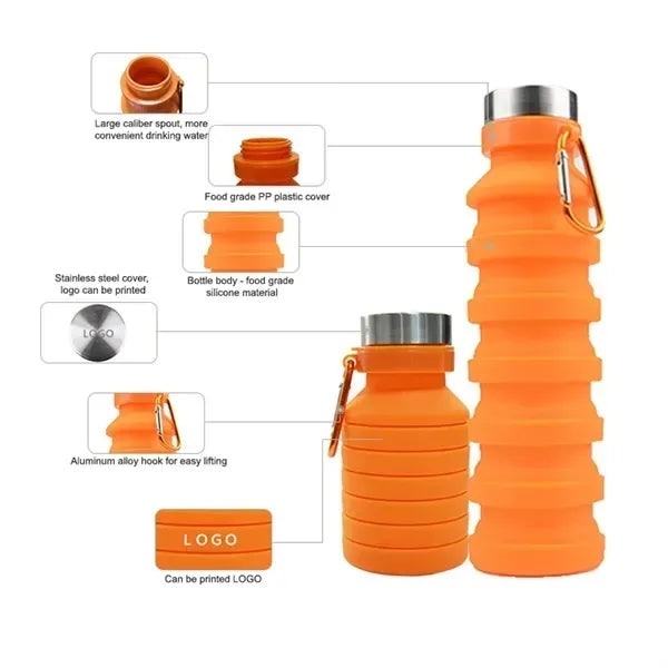 Collapsible Water Bottle with Carabiner