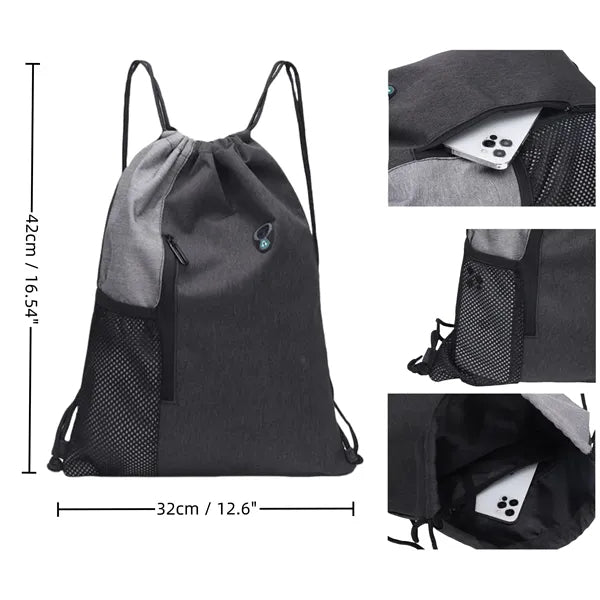 Dual - Color Drawstring Pack Adjustable Straps Team Activity