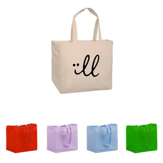 Poly-Cotton Canvas Grocery Tote Bag