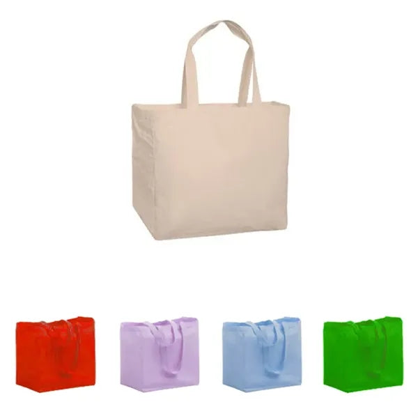 Poly-Cotton Canvas Grocery Tote Bag