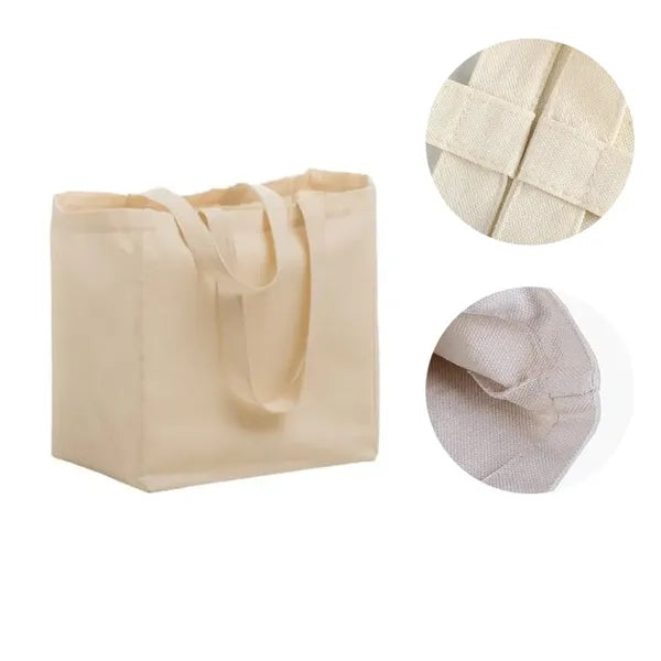 Poly-Cotton Canvas Grocery Tote Bag