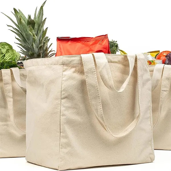 Poly-Cotton Canvas Grocery Tote Bag