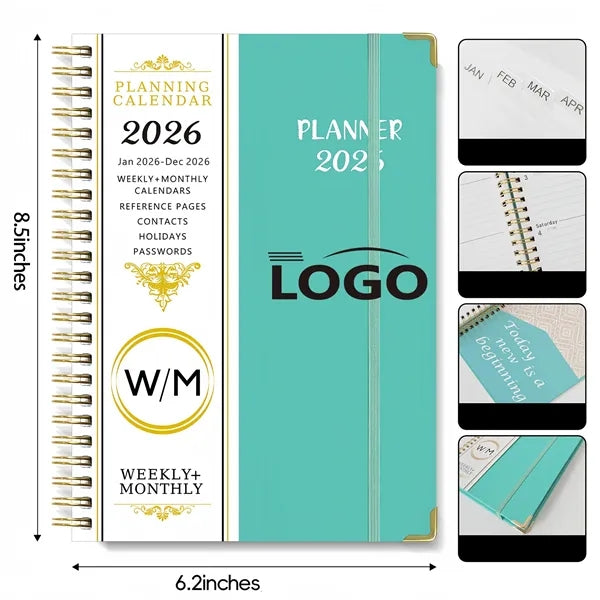 Coil Notebook Weekly Planner Calendar Free Shipping