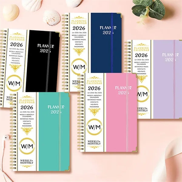 Coil Notebook Weekly Planner Calendar Free Shipping