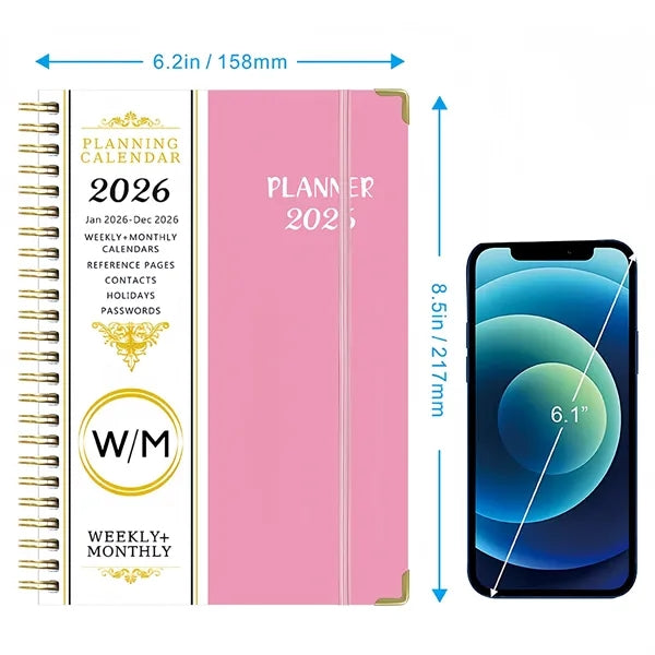 Coil Notebook Weekly Planner Calendar Free Shipping