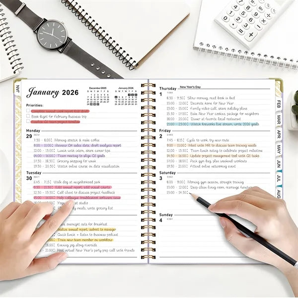 Coil Notebook Weekly Planner Calendar Free Shipping