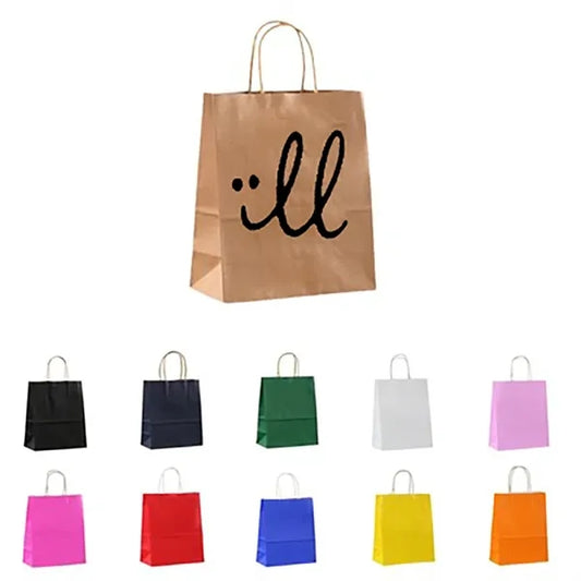 Colored Kraft Custom Paper Shopping Bag
