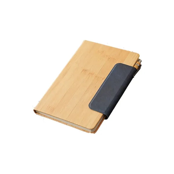A5 Bamboo Texture Notebook with Magnetic Closure