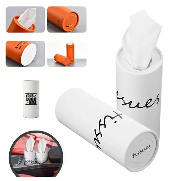 Cylinder Car Tissue Box