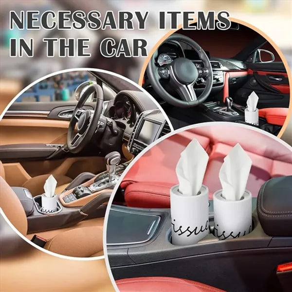 Cylinder Car Tissue Box