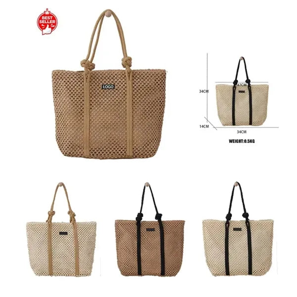 Large Straw Tote Bag For Beach Vacation