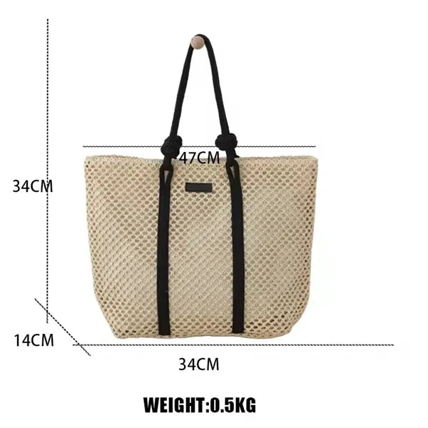 Large Straw Tote Bag For Beach Vacation