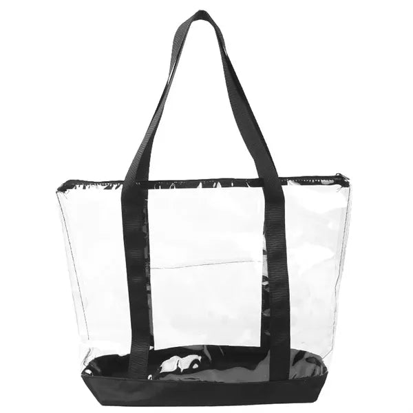 Large Clear Tote Bag With Zipper Closure