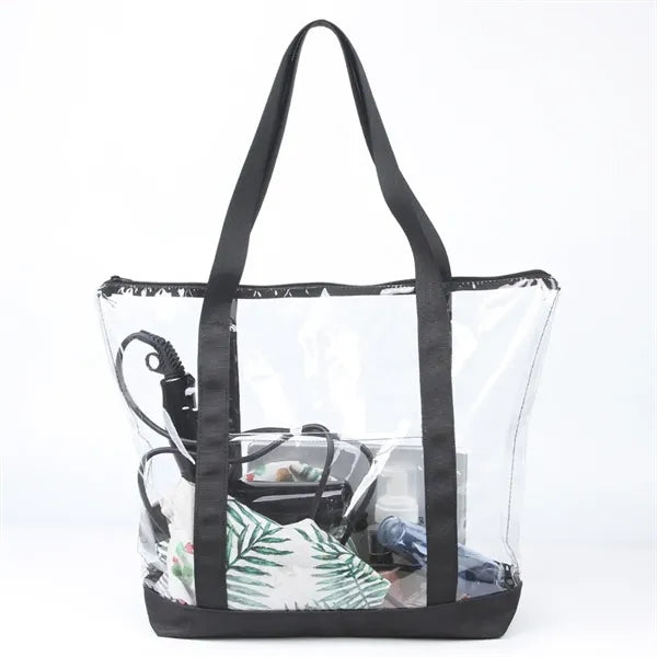 Large Clear Tote Bag With Zipper Closure