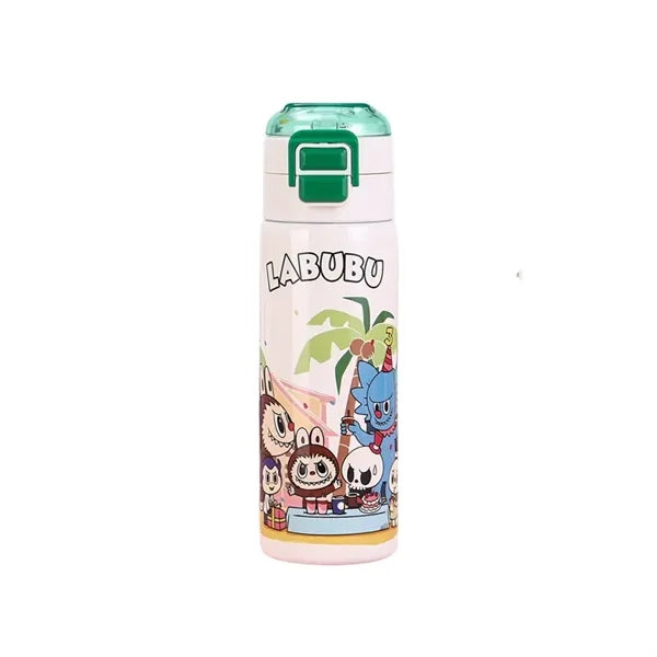 17oz Labubu Kids Cartoon Thermos with Straw & Flip Sip Lid