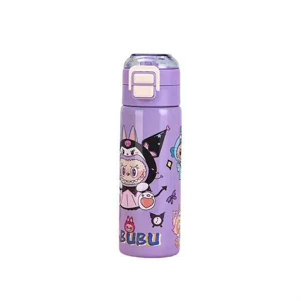 17oz Labubu Kids Cartoon Thermos with Straw & Flip Sip Lid