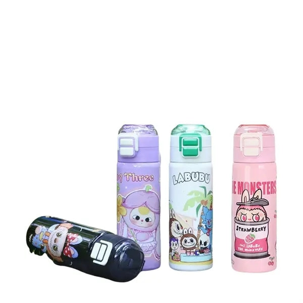 17oz Labubu Kids Cartoon Thermos with Straw & Flip Sip Lid