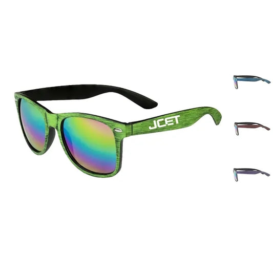 Matte Woodgrain Finish sunglass with Mirrored Glass UV Prote