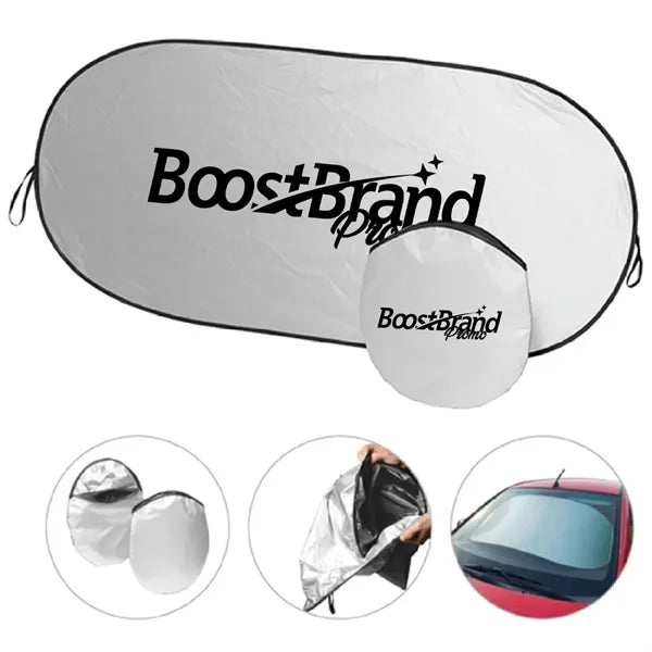 Foldable Car Windshield Sun Shade with Pouch