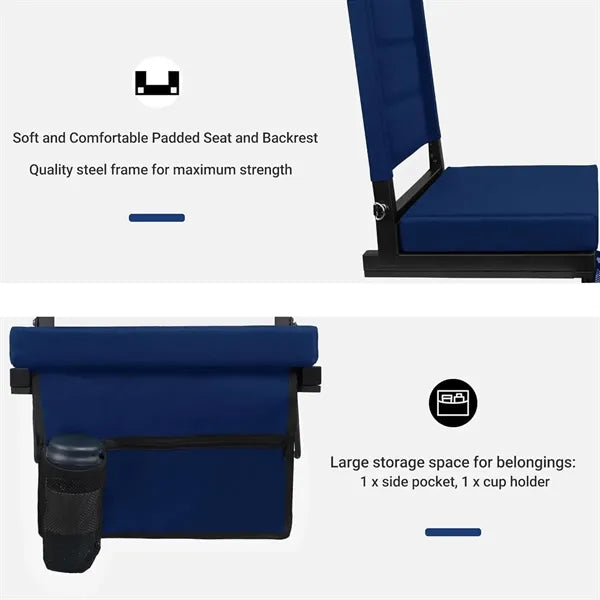 Stadium Bleacher Seat with Built-In Storage