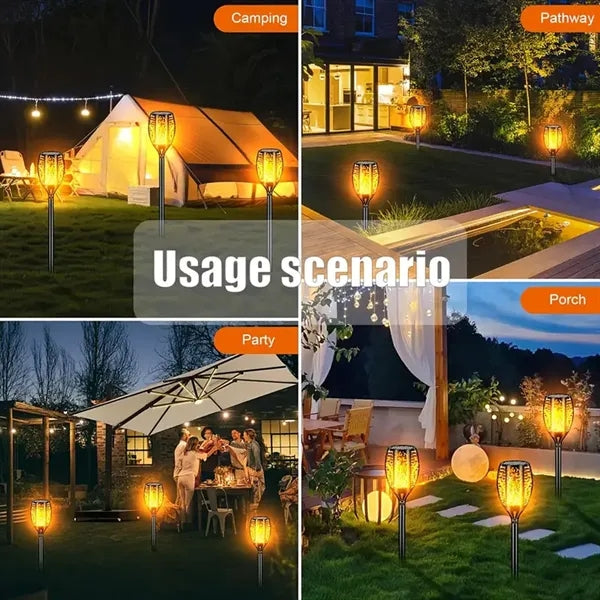Solar Torch Lights Outdoor with Dancing Flickering Flame