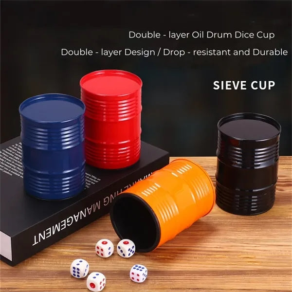 Oil Drum - Shaped Dice Cup Set