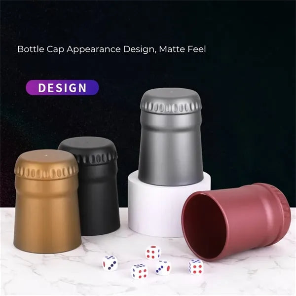 Bottle Cap - Shaped PP Dice Cup with 6 Dices