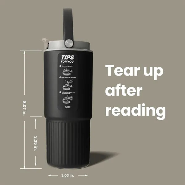 Insulated Water Bottle with Straw and Handle