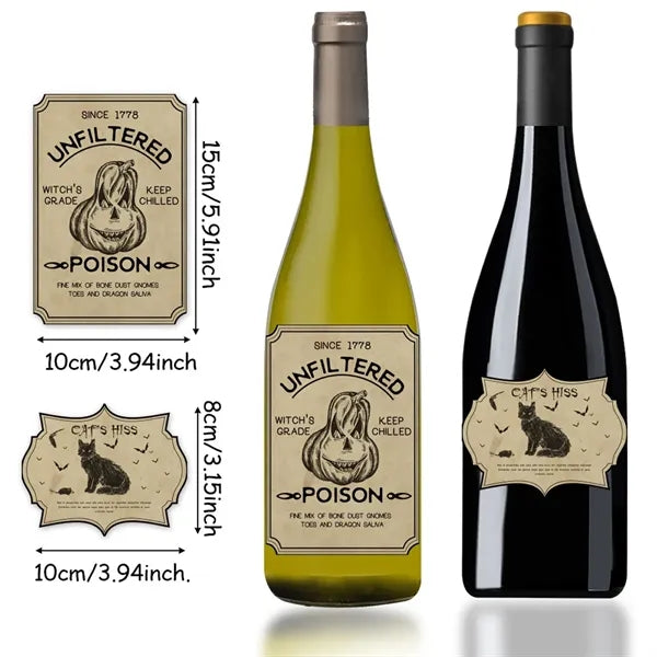 Halloween Potion Bottle Stickers With ShapedLabels For Party