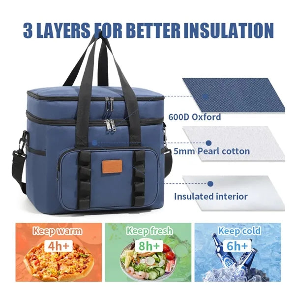 23L 6gal Leakproof Insulated Large Lunch Cooler Bag Box