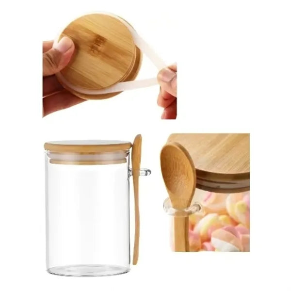 Glass Storage Jar w/ Airtight Bamboo Lid