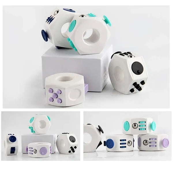 Stress Reducer Finger Sensory Cube Toy with Click Ball
