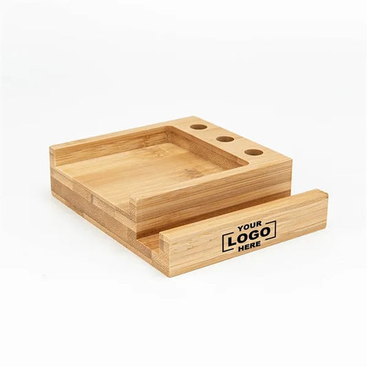 Bamboo Desk Organizer w/ Multi Slot Storage