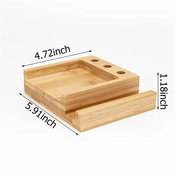 Bamboo Desk Organizer w/ Multi Slot Storage