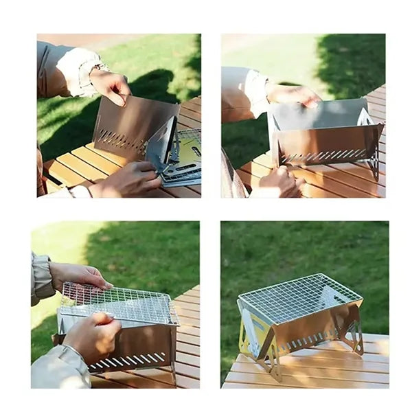 Instant Foldable Easy Portability BBQ Grill