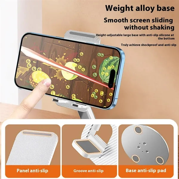 Adjustable Foldable Metal Phone Stand With Anti Slip Base