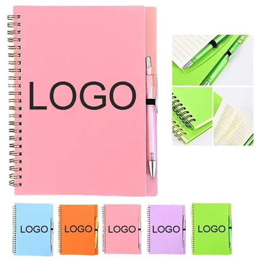 Spiral Notebook with Pen Soft Cover Smooth Paper